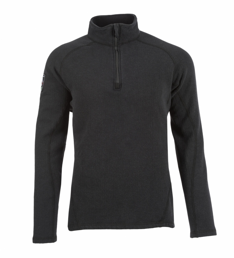 Dragonwear FR Livewire Grid Fleece Quarter-Zip L/S Shirt - Black